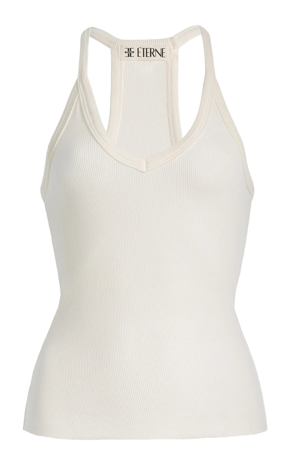 ÉTERNE Ribbed Jersey Racerback Tank Top
