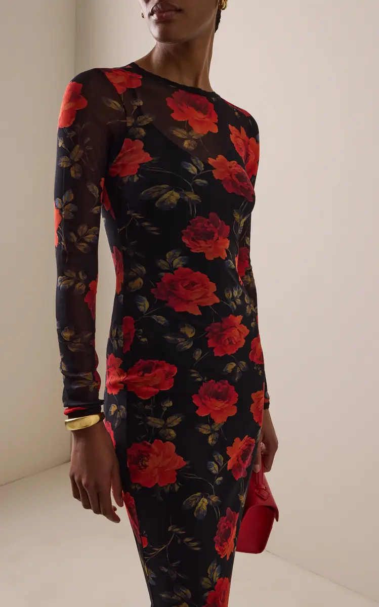 Carolina Herrera Floral Mesh Maxi Dress | Thumbnail 3 Carolina Herrera Floral Mesh Maxi Dress | Thumbnail 3