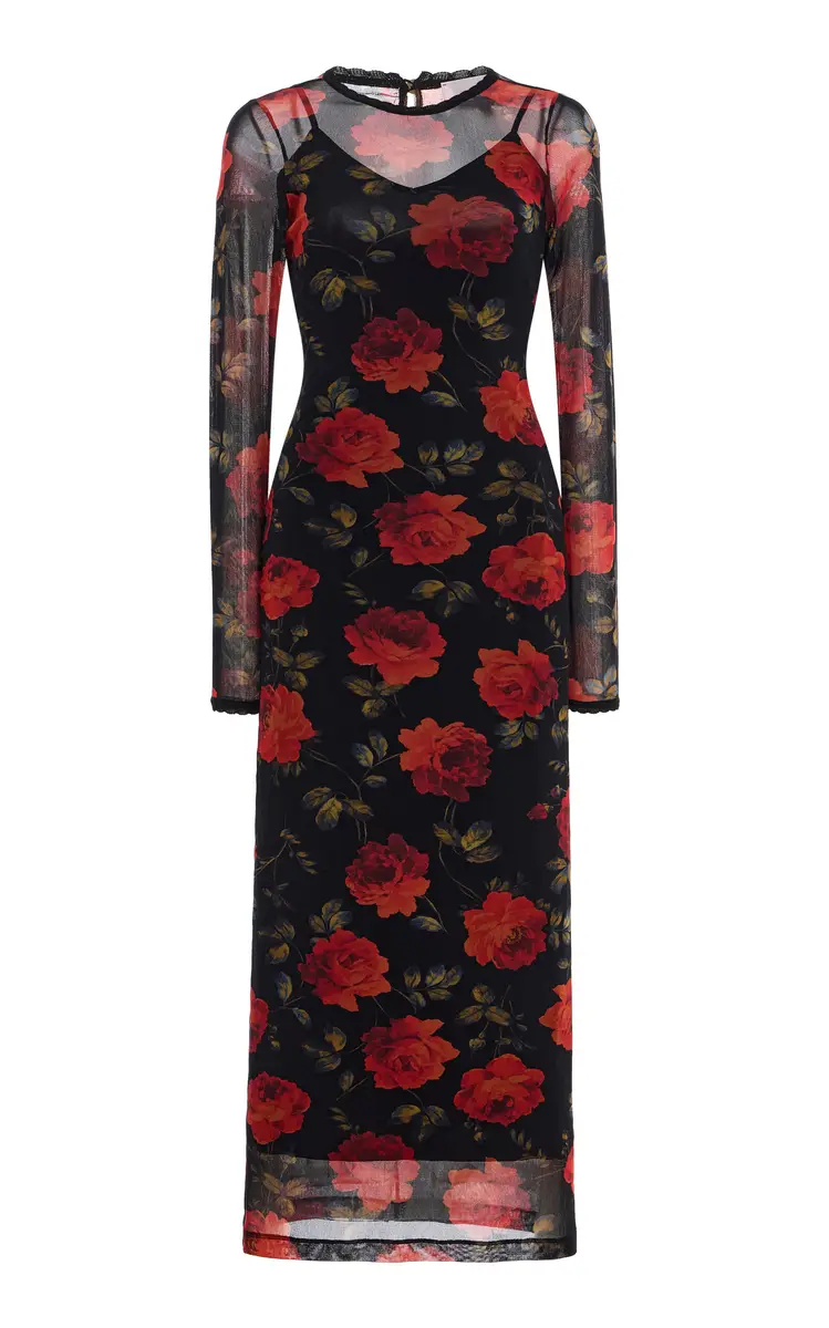 Carolina Herrera Floral Mesh Maxi Dress | Thumbnail 6 Carolina Herrera Floral Mesh Maxi Dress | Thumbnail 6