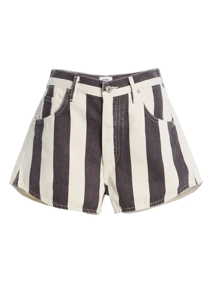 Abita Striped Denim Shorts Abita Striped Denim Shorts