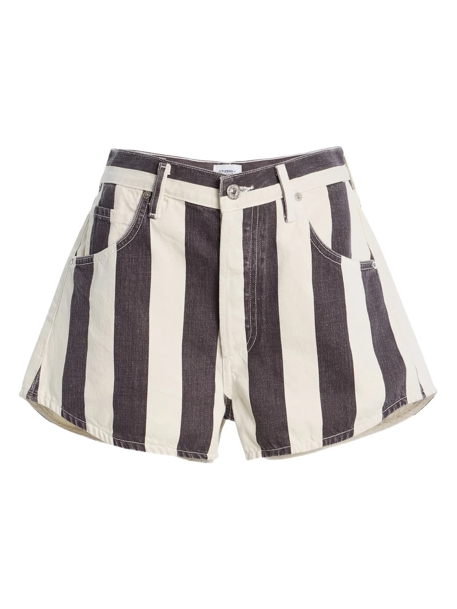 Citizens of Humanity Abita Striped Denim Shorts