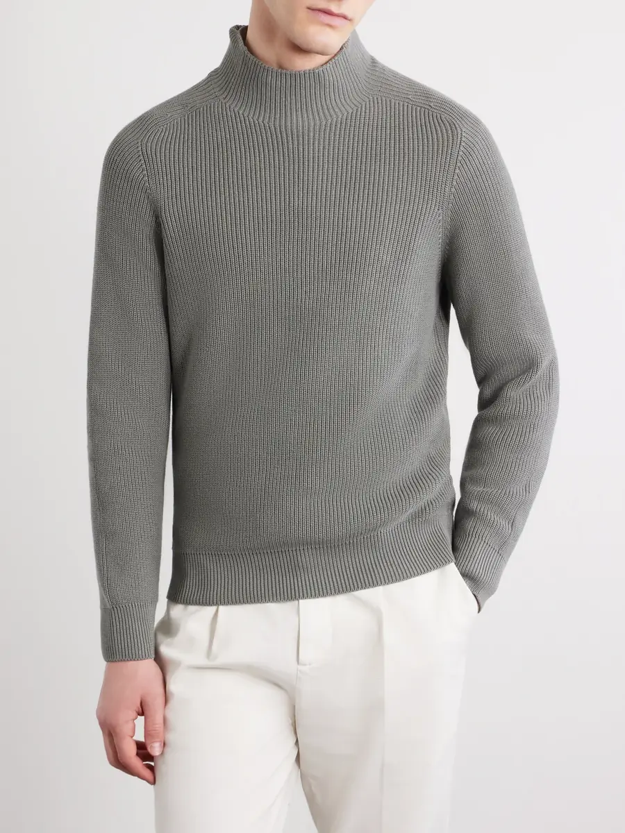 Brunello Cucinelli Knitted Cotton Sweater - Men | Thumbnail 3 Brunello Cucinelli Knitted Cotton Sweater - Men | Thumbnail 3