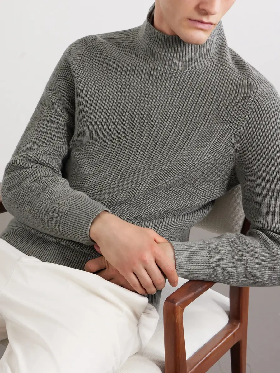 Brunello Cucinelli Knitted Cotton Sweater - Men | Thumbnail 5 Brunello Cucinelli Knitted Cotton Sweater - Men | Thumbnail 5