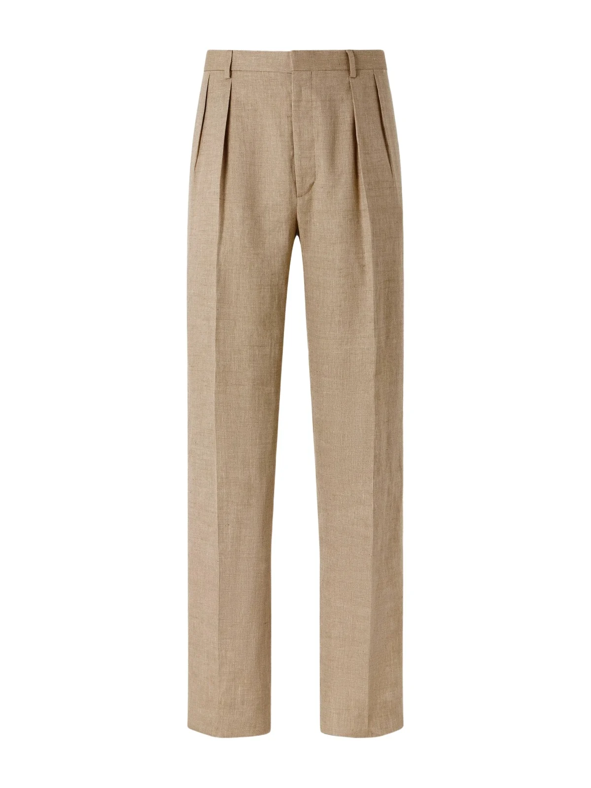 Straight-Leg Pleated Linen, Cotton and Silk-Blend Suit Trousers - Men