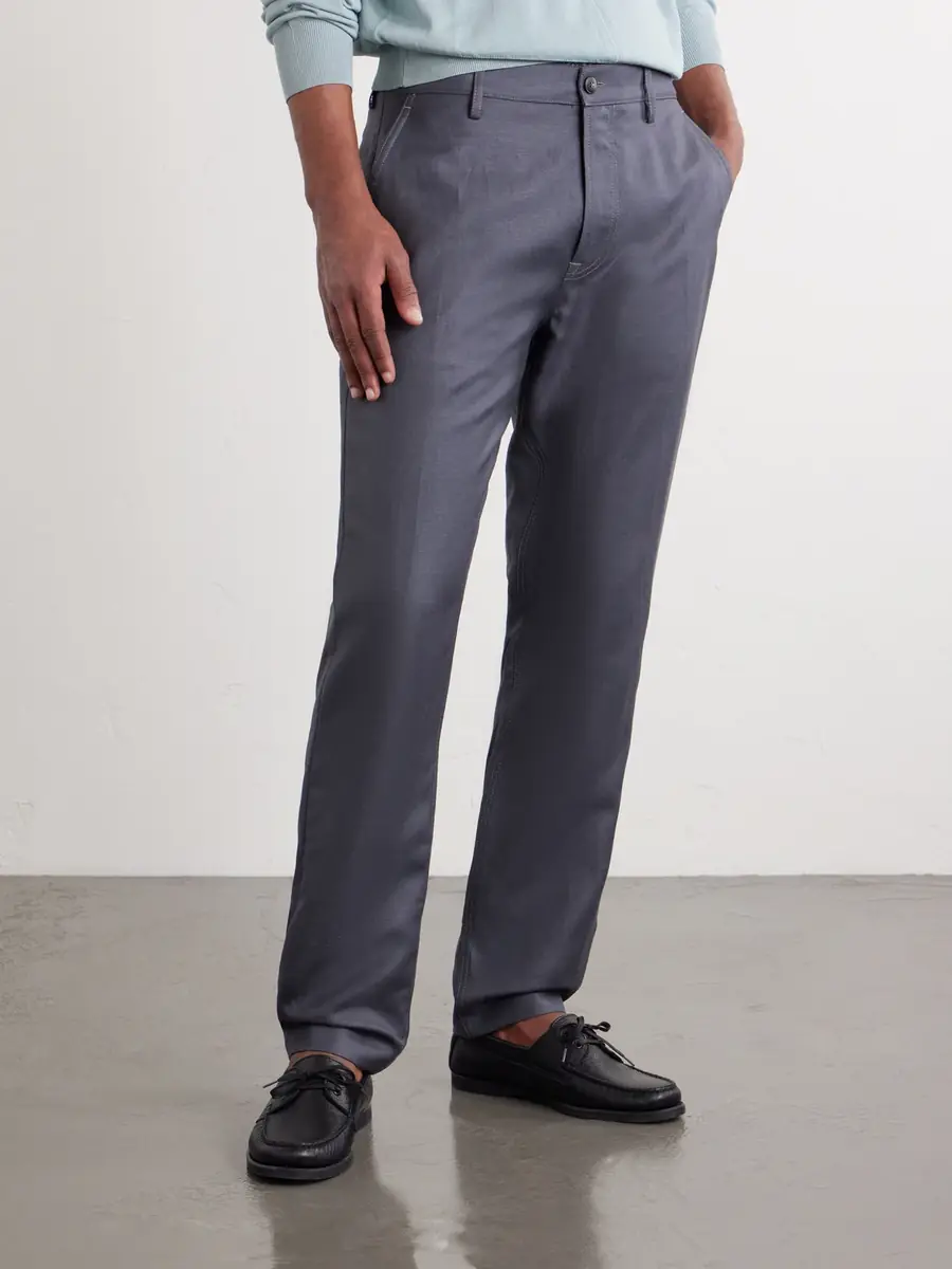 Canali Straight-Leg Wool and Linen-Blend Twill Suit Trousers - Men | Thumbnail 3 Canali Straight-Leg Wool and Linen-Blend Twill Suit Trousers - Men | Thumbnail 3