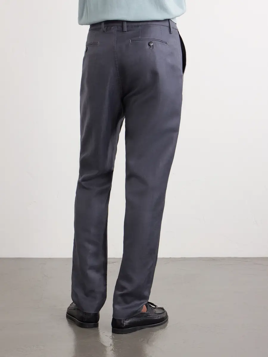 Canali Straight-Leg Wool and Linen-Blend Twill Suit Trousers - Men | Thumbnail 4 Canali Straight-Leg Wool and Linen-Blend Twill Suit Trousers - Men | Thumbnail 4