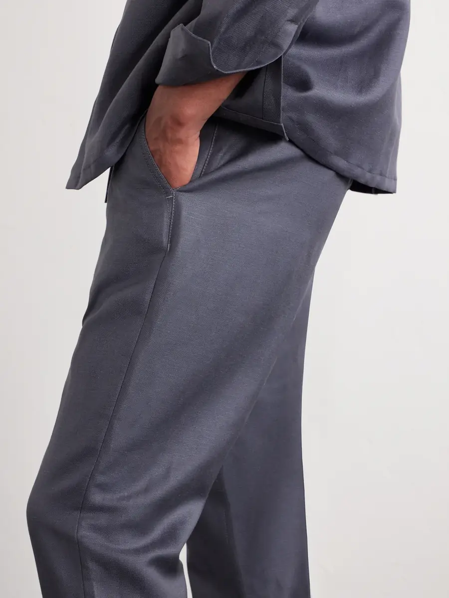 Canali Straight-Leg Wool and Linen-Blend Twill Suit Trousers - Men | Thumbnail 5 Canali Straight-Leg Wool and Linen-Blend Twill Suit Trousers - Men | Thumbnail 5