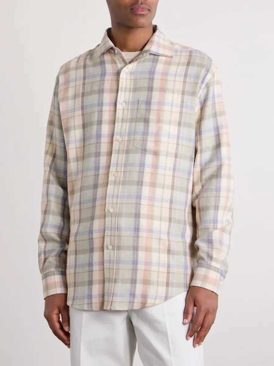 Ralph Lauren Purple Label Checked Hemp and Cotton-Blend Twill Shirt - Men | Thumbnail 3 Ralph Lauren Purple Label Checked Hemp and Cotton-Blend Twill Shirt - Men | Thumbnail 3