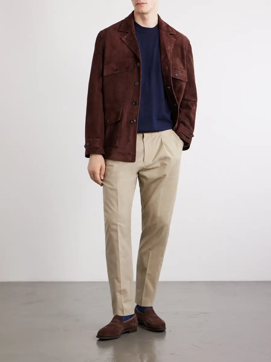 Paul Smith Straight-Leg Pleated Organic Cotton-Twill Trousers - Men | Thumbnail 2 Paul Smith Straight-Leg Pleated Organic Cotton-Twill Trousers - Men | Thumbnail 2