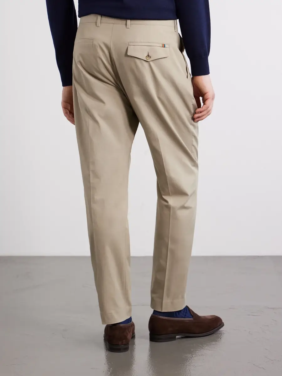 Paul Smith Straight-Leg Pleated Organic Cotton-Twill Trousers - Men | Thumbnail 4 Paul Smith Straight-Leg Pleated Organic Cotton-Twill Trousers - Men | Thumbnail 4