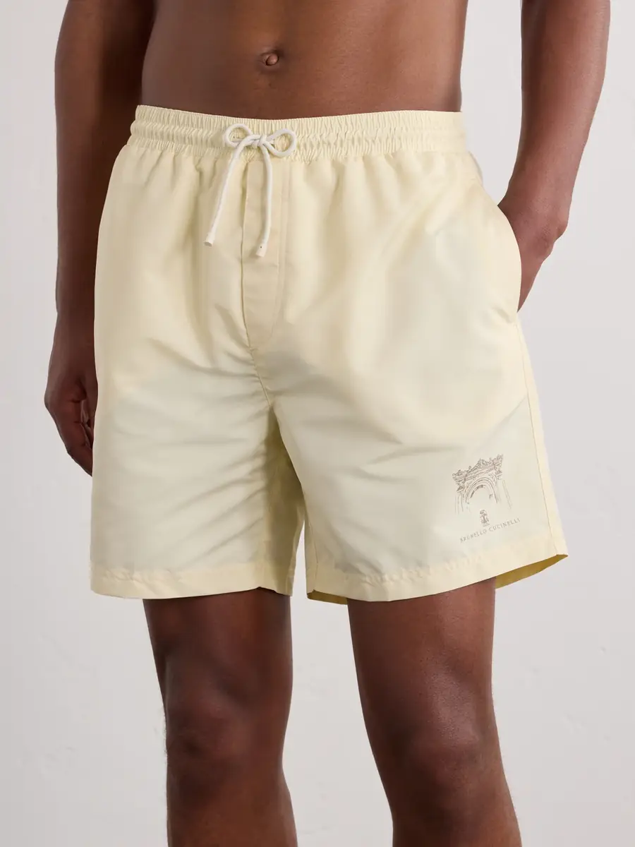 Brunello Cucinelli Straight-Leg Mid-Length Swim Shorts - Men | Thumbnail 2 Brunello Cucinelli Straight-Leg Mid-Length Swim Shorts - Men | Thumbnail 2
