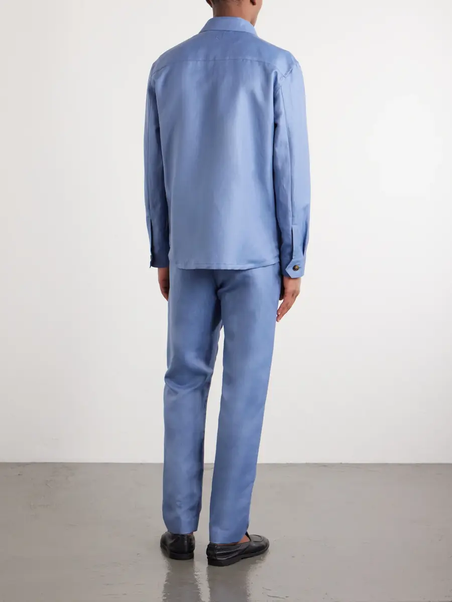 Canali Wool and Linen-Blend Twill Shirt - Men | Thumbnail 4 Canali Wool and Linen-Blend Twill Shirt - Men | Thumbnail 4