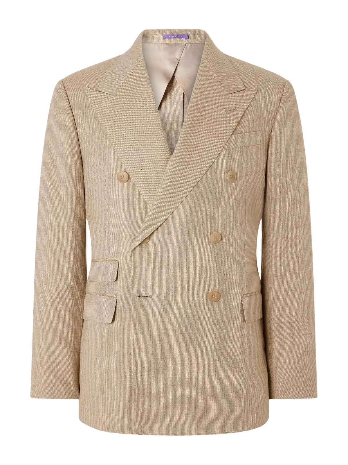 Ralph Lauren Purple Label Double-Breasted Linen, Cotton and Silk-Blend Suit Jacket - Men