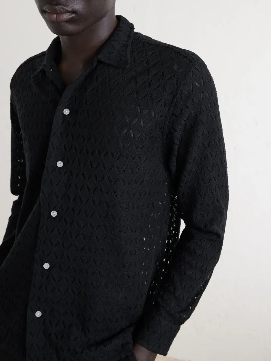 BODE Cotton-Blend Lace Shirt - Men | Thumbnail 5