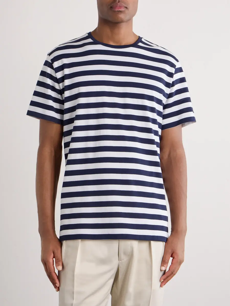 Ralph Lauren Purple Label Striped Cotton T-Shirt - Men | Thumbnail 3