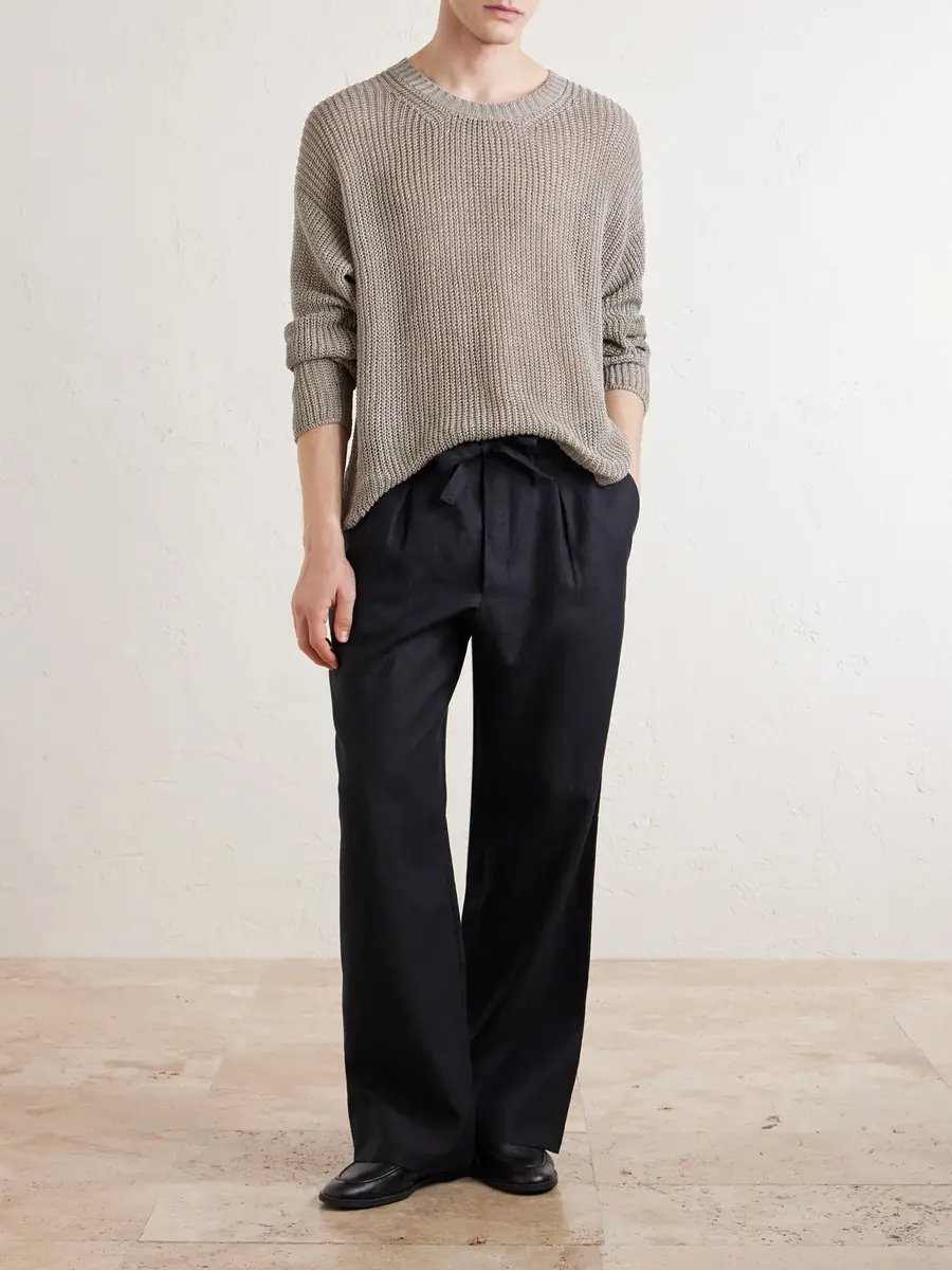 Stòffa Straight-Leg Linen-Twill Drawstring Trousers - Men | Thumbnail 2 Stòffa Straight-Leg Linen-Twill Drawstring Trousers - Men | Thumbnail 2
