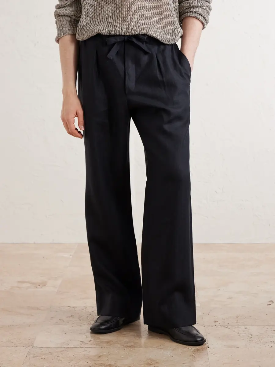 Stòffa Straight-Leg Linen-Twill Drawstring Trousers - Men | Thumbnail 3 Stòffa Straight-Leg Linen-Twill Drawstring Trousers - Men | Thumbnail 3