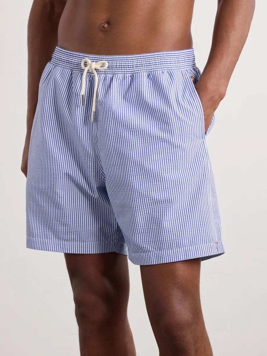 Orlebar Brown Mastiff II Straight-Leg Mid-Length Striped Seersucker Swim Shorts - Men | Thumbnail 2 Orlebar Brown Mastiff II Straight-Leg Mid-Length Striped Seersucker Swim Shorts - Men | Thumbnail 2