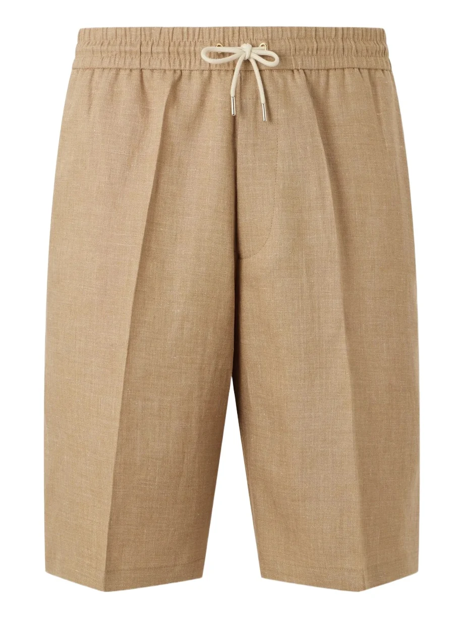 Paul Smith Pleated Linen Drawstring Shorts - Men