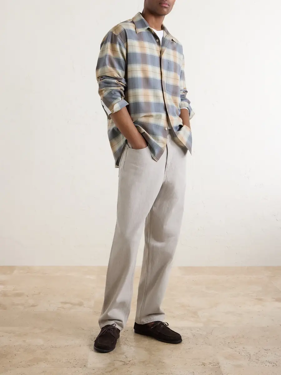 Auralee Checked Wool-Poplin Shirt - Men | Thumbnail 2