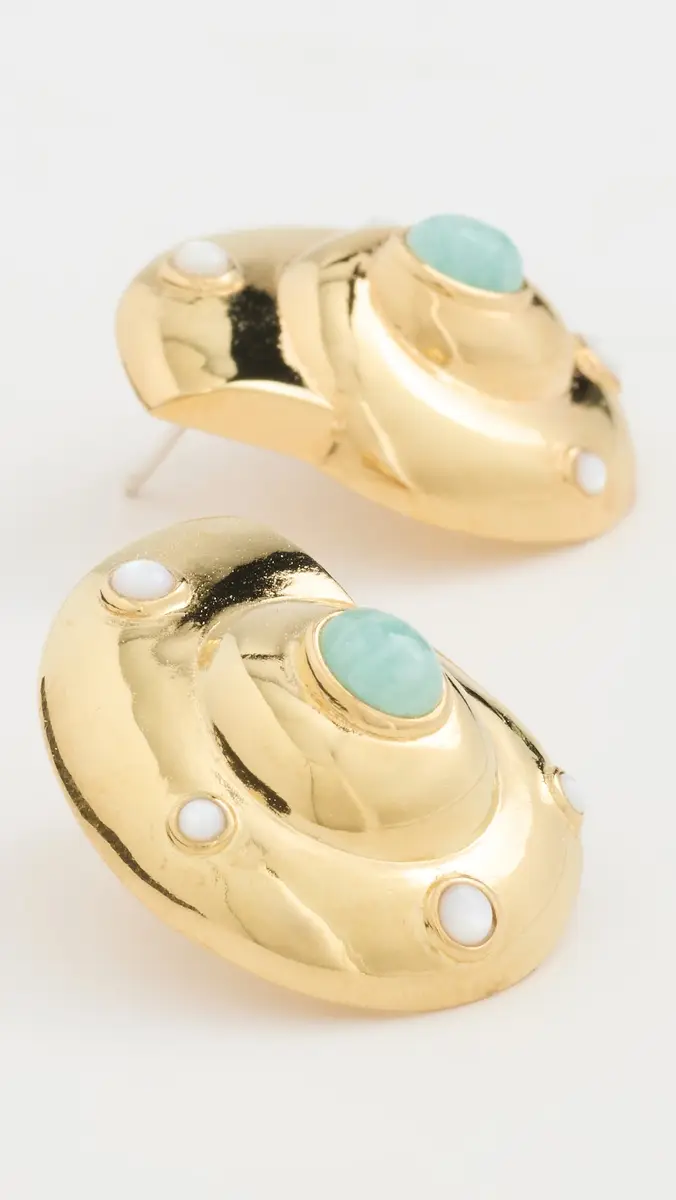 Lizzie Fortunato Nautilus Stud Earrings Gold One Size | Thumbnail 4