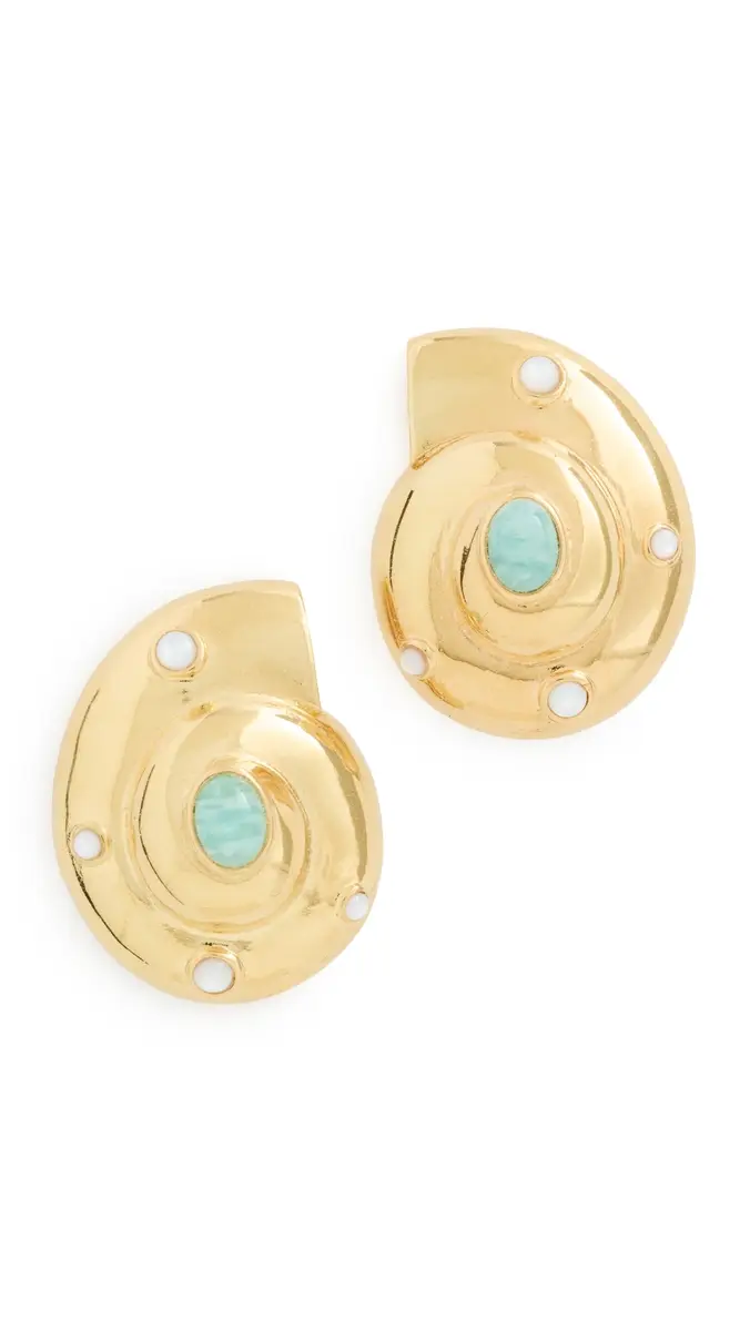 Lizzie Fortunato Nautilus Stud Earrings Gold One Size | Thumbnail 5