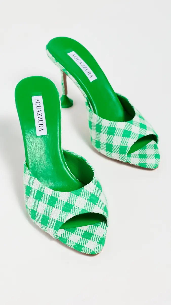 Aquazzura Bisous Mules Palm Green | Thumbnail 5 Aquazzura Bisous Mules Palm Green | Thumbnail 5