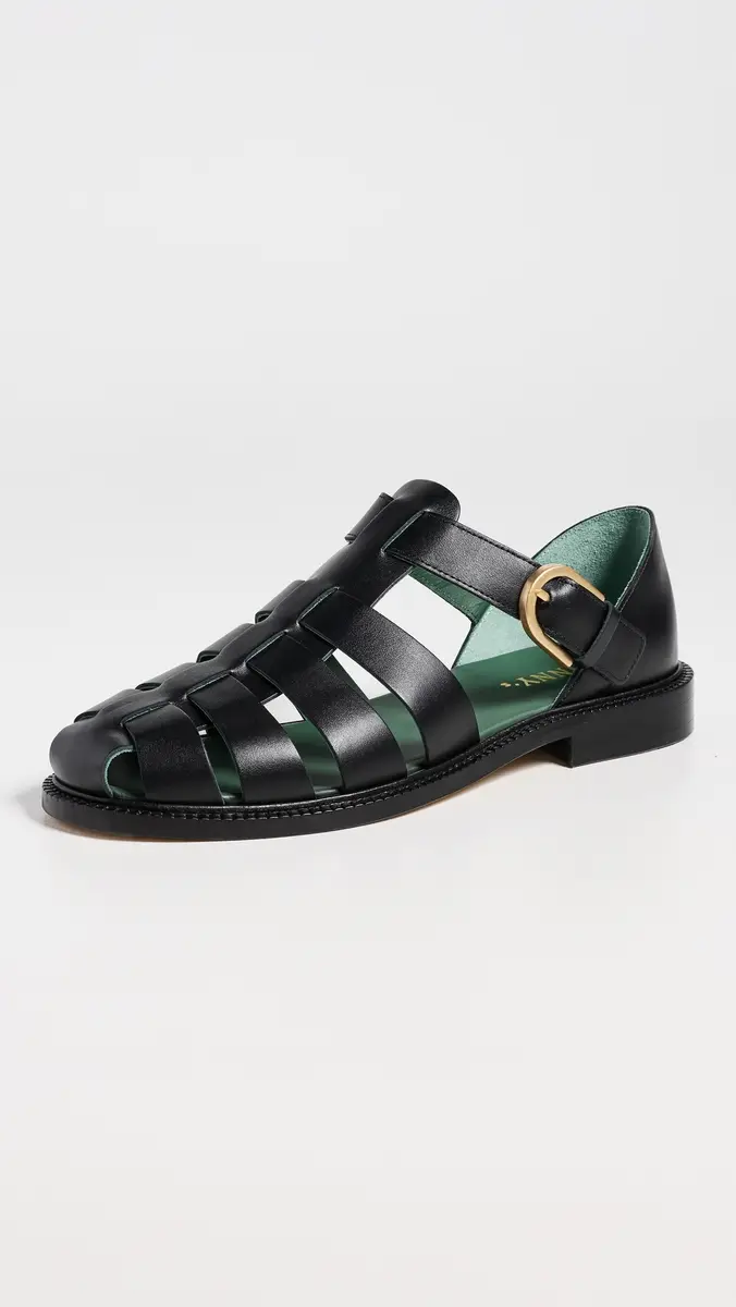 Vinny's Leather Fisherman Sandals Black Nappa | Thumbnail 2 Vinny's Leather Fisherman Sandals Black Nappa | Thumbnail 2