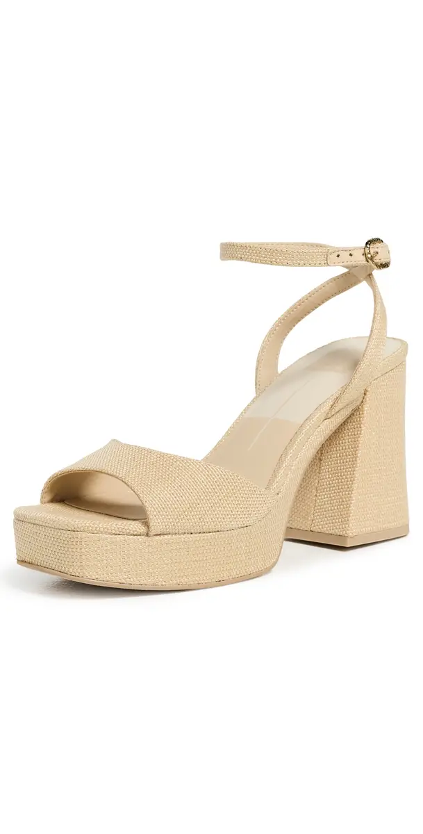 Dolce Vita Felicia Platform Sandals Natural Raffia 9 | Image 1 Dolce Vita Felicia Platform Sandals Natural Raffia 9 | Image 1