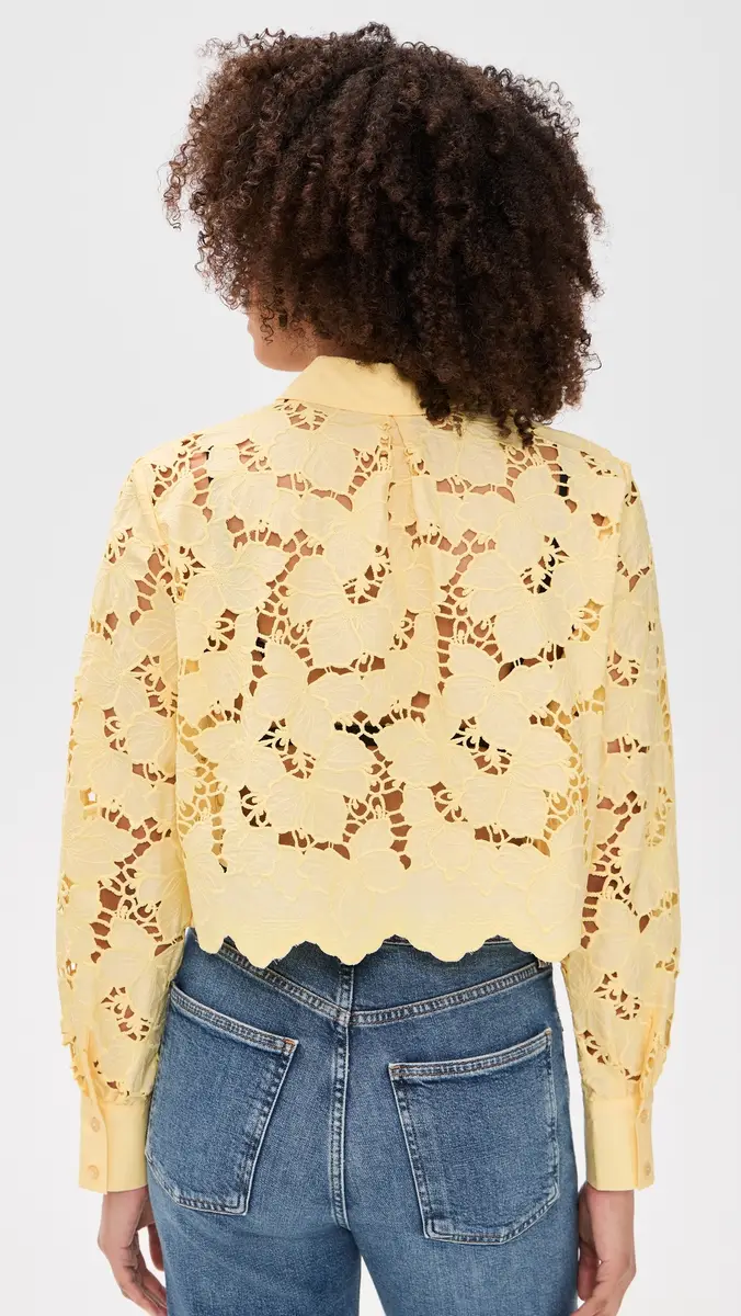 L'Agence Seychelle Cropped Button Down | Thumbnail 3