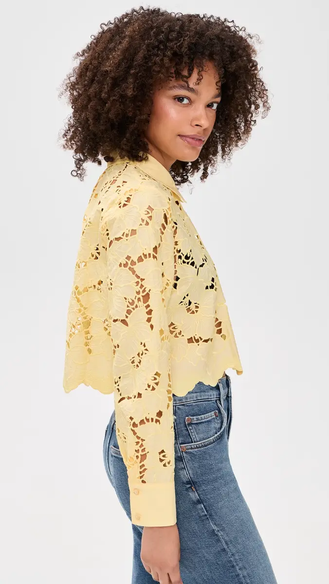 L'Agence Seychelle Cropped Button Down | Thumbnail 4