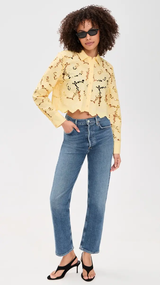 L'Agence Seychelle Cropped Button Down | Thumbnail 5