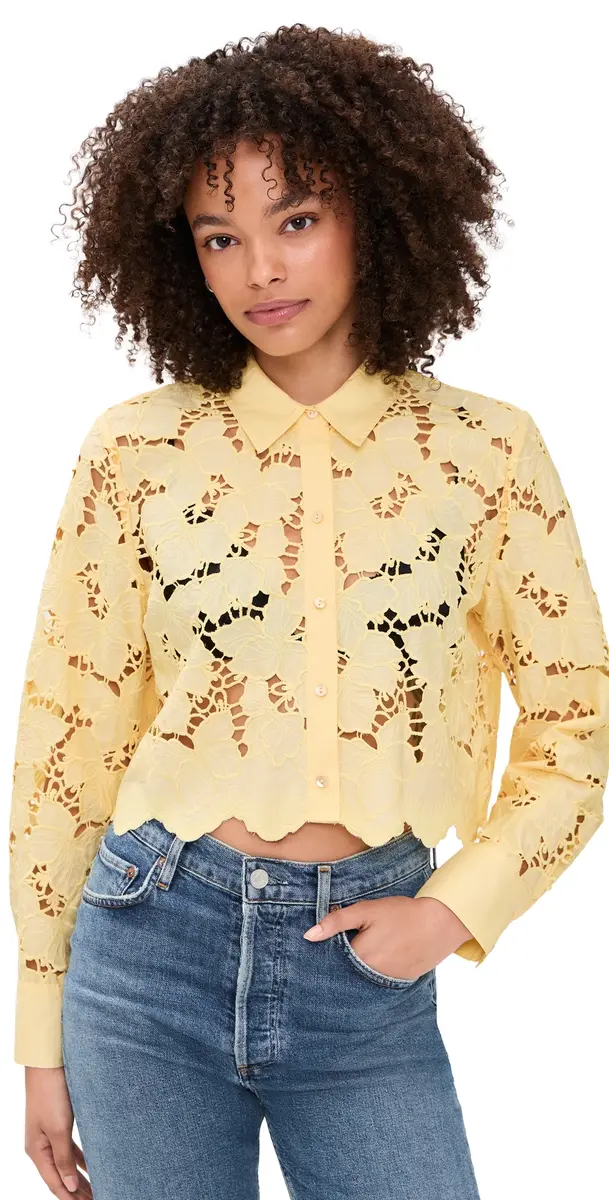 L'Agence Seychelle Cropped Button Down