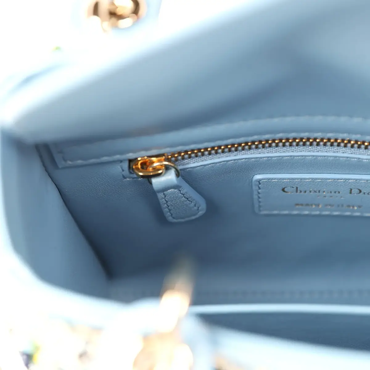 Dior Christian Dior Mini Lady Dior Bag "3D Garden" Blue Multi Embellished Lambskin Light Gold Hardware | Thumbnail 9 Dior Christian Dior Mini Lady Dior Bag "3D Garden" Blue Multi Embellished Lambskin Light Gold Hardware | Thumbnail 9