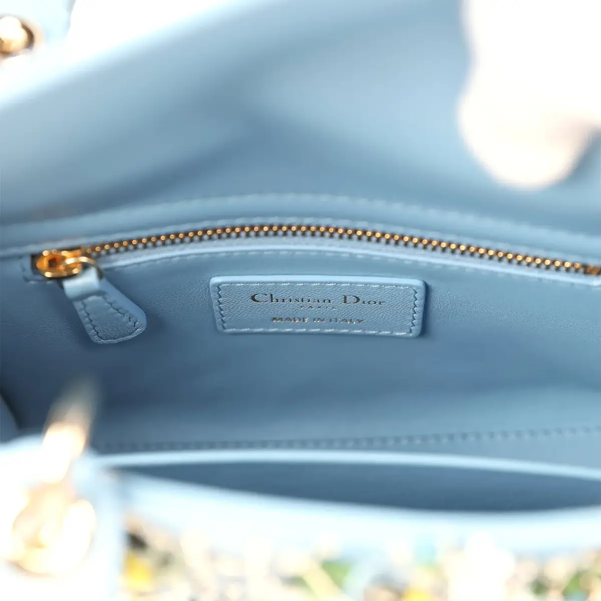 Dior Christian Dior Mini Lady Dior Bag "3D Garden" Blue Multi Embellished Lambskin Light Gold Hardware | Thumbnail 10 Dior Christian Dior Mini Lady Dior Bag "3D Garden" Blue Multi Embellished Lambskin Light Gold Hardware | Thumbnail 10