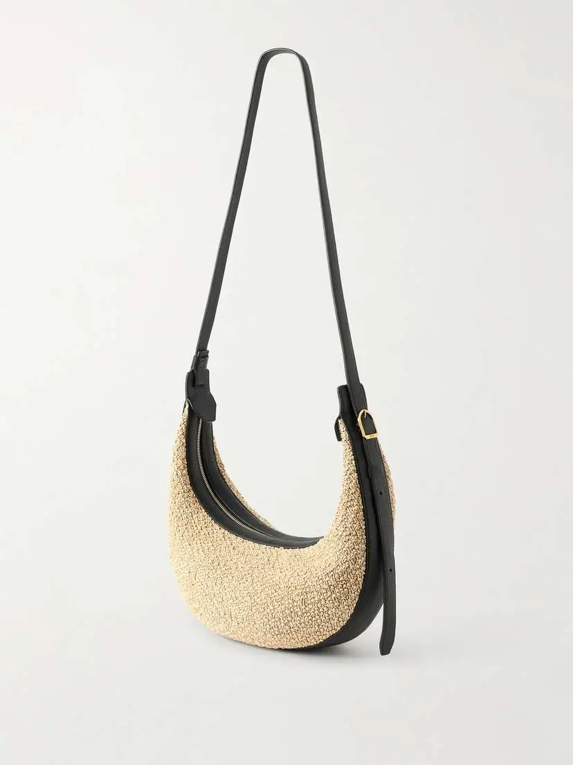 Khaite Augustina Small Leather-trimmed Raffia Shoulder Bag | Thumbnail 3 Khaite Augustina Small Leather-trimmed Raffia Shoulder Bag | Thumbnail 3
