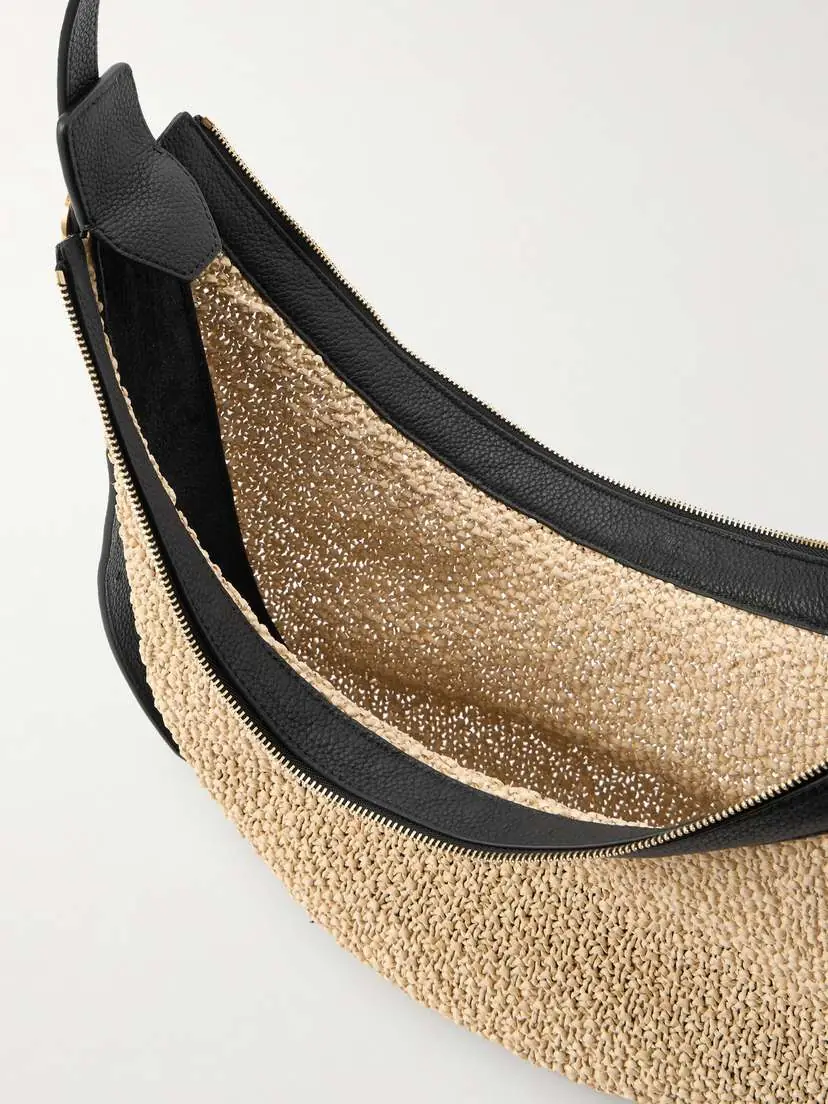 Khaite Augustina Small Leather-trimmed Raffia Shoulder Bag | Thumbnail 5 Khaite Augustina Small Leather-trimmed Raffia Shoulder Bag | Thumbnail 5