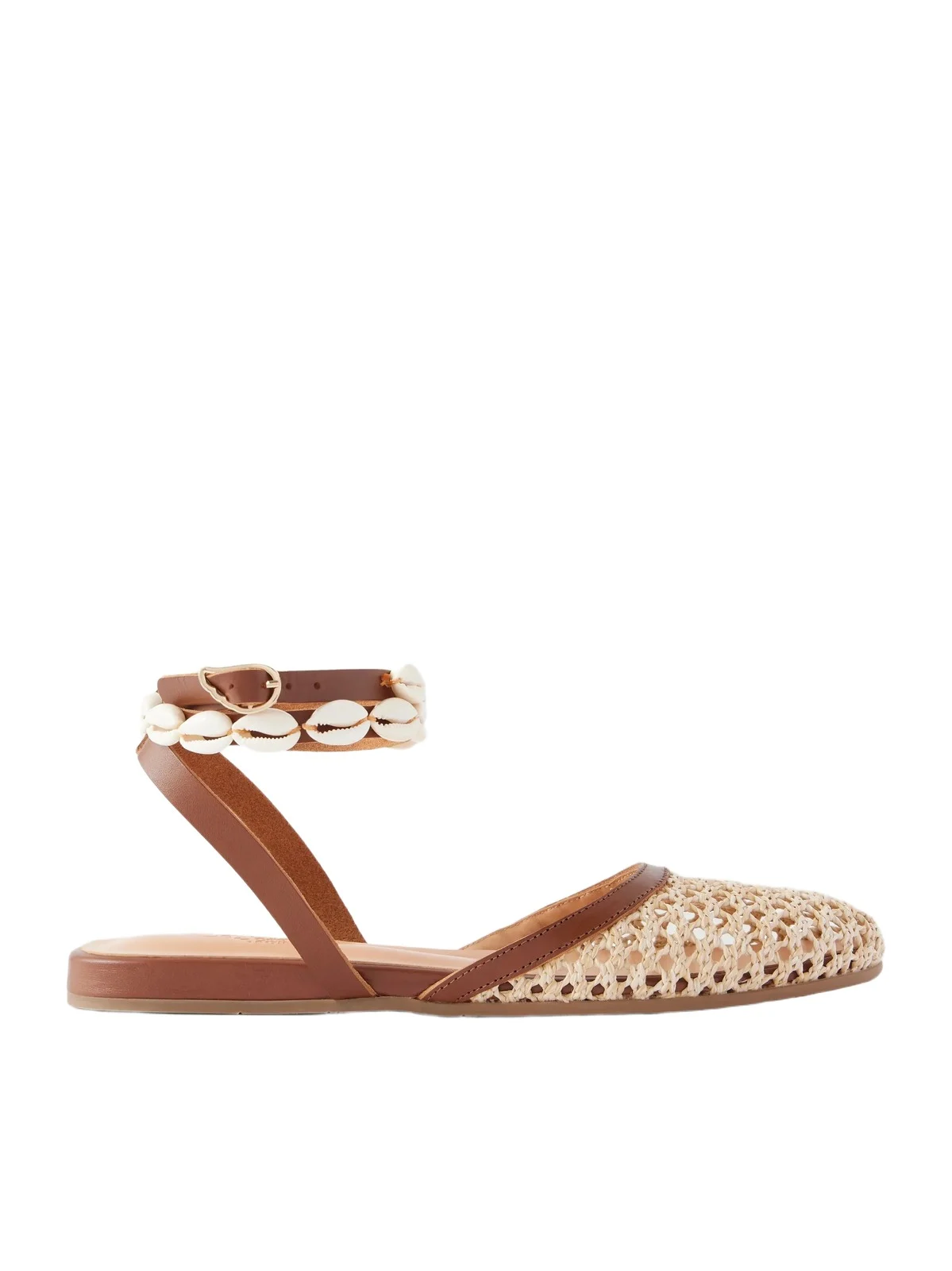Ancient Greek Sandals Filothea Embellished Leather-trimmed Crochet-knit Sandals