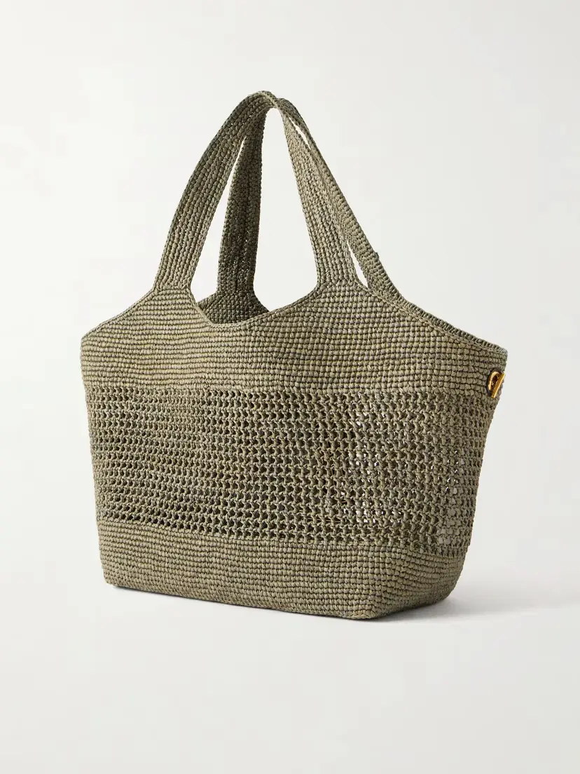 Saint Laurent Icare Maxi Leather-trimmed Raffia Tote | Thumbnail 4 Saint Laurent Icare Maxi Leather-trimmed Raffia Tote | Thumbnail 4