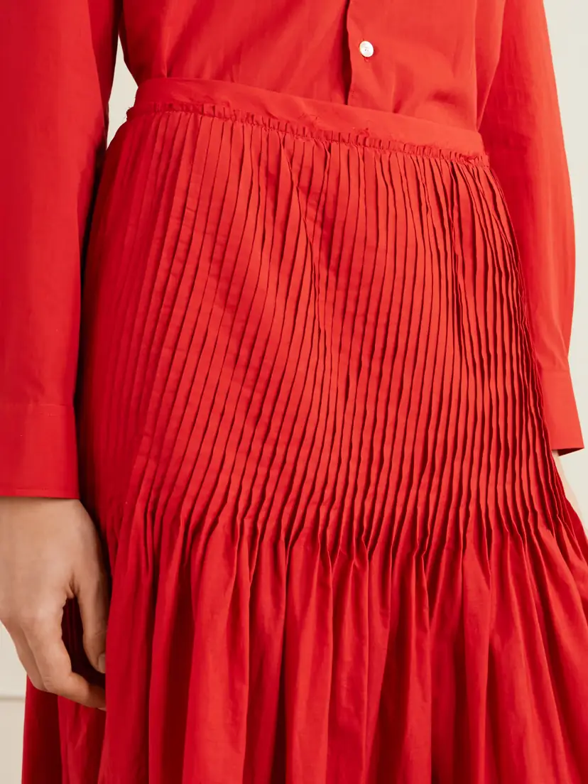 Auralee Pleated Cotton-poplin Midi Skirt | Thumbnail 5 Auralee Pleated Cotton-poplin Midi Skirt | Thumbnail 5