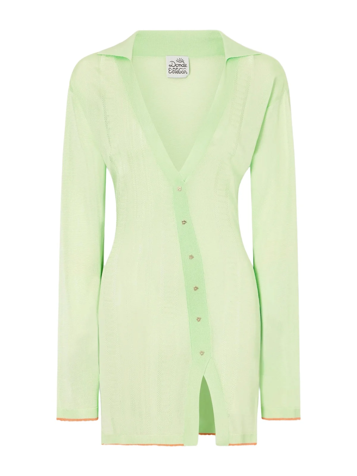 Lulo Guayabera Stretch-knit Mini Dress