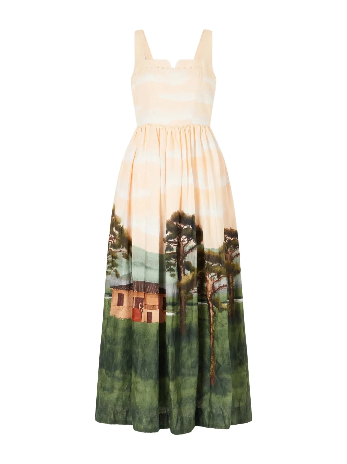 Agua by Agua Bendita Jaspe Paraiso Linen Maxi Dress
