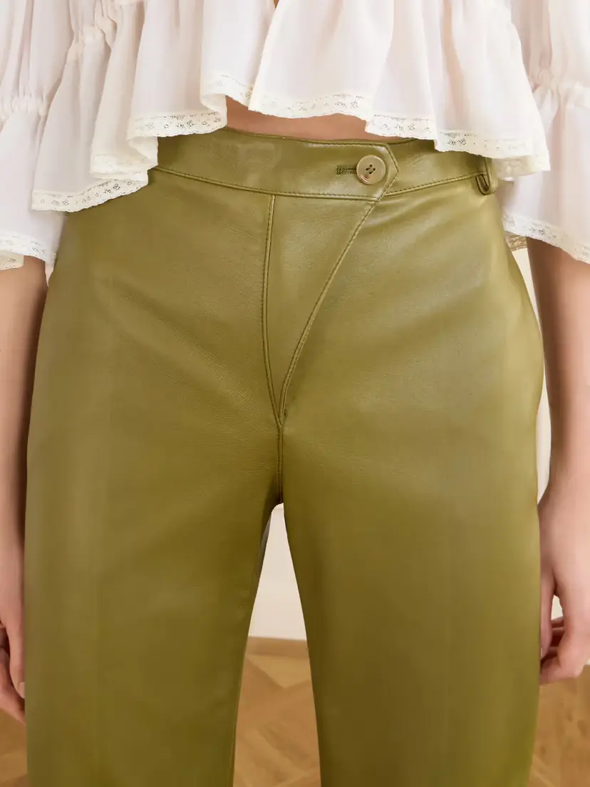 Chloé High-rise Paneled Leather Straight-leg Pants | Thumbnail 5 Chloé High-rise Paneled Leather Straight-leg Pants | Thumbnail 5
