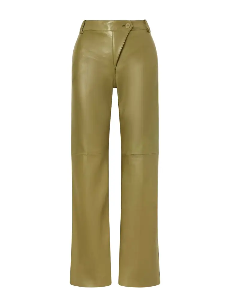High-rise Paneled Leather Straight-leg Pants
