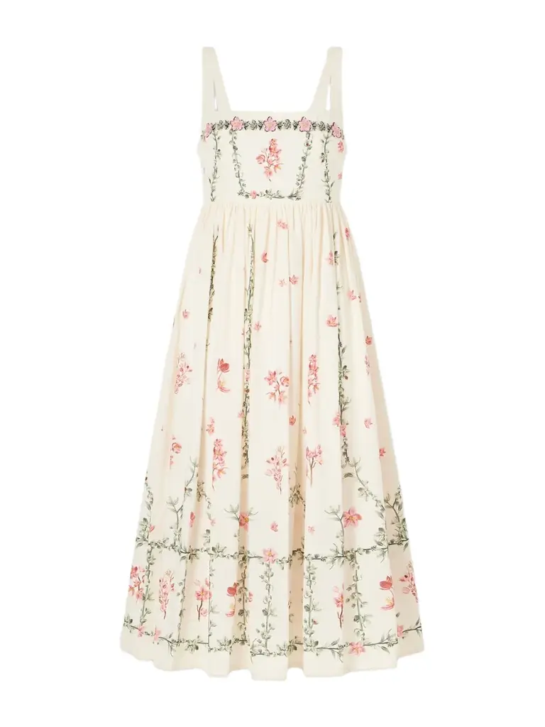 Agua by Agua Bendita Barbara Floral-printed Cotton Midi Dress | Image 1 Agua by Agua Bendita Barbara Floral-printed Cotton Midi Dress | Image 1