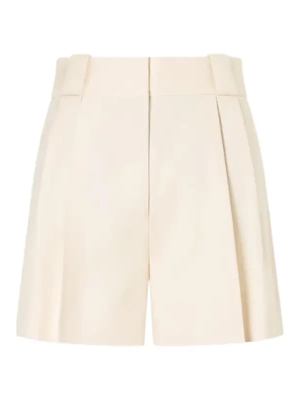 Danae Mid-rise Pleated Canvas Shorts