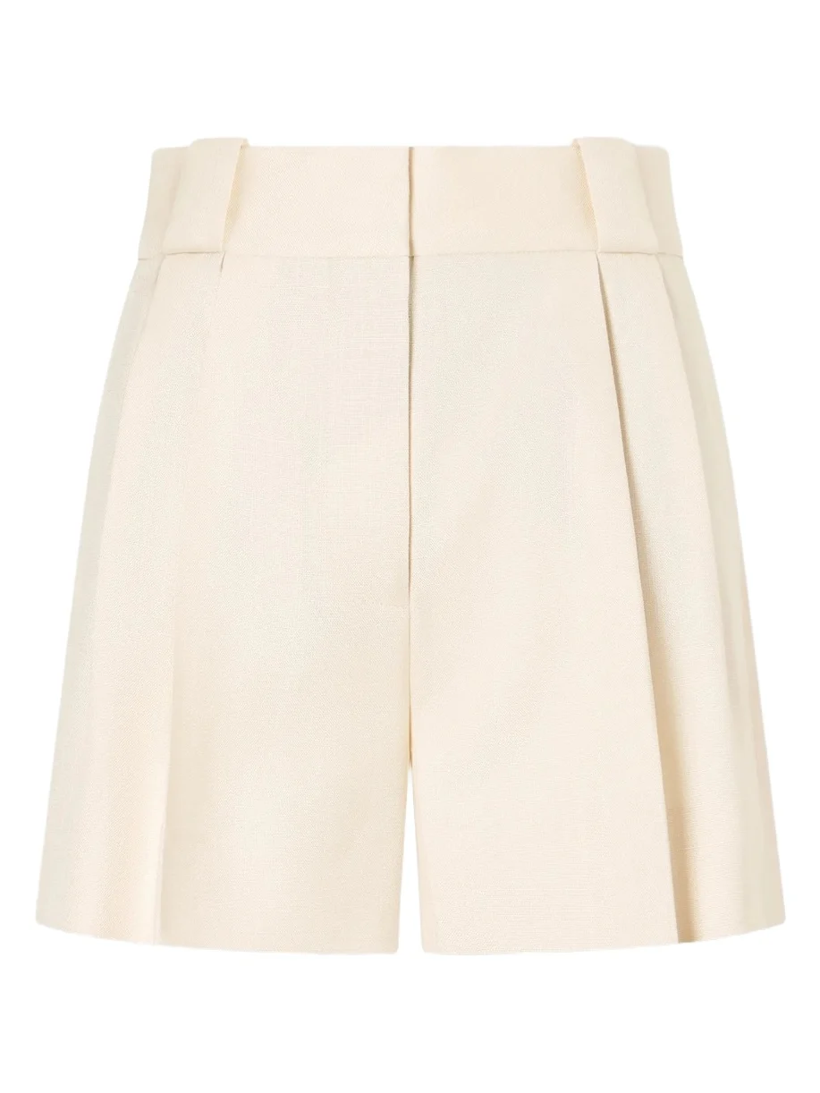 Blazé Milano Danae Mid-rise Pleated Canvas Shorts