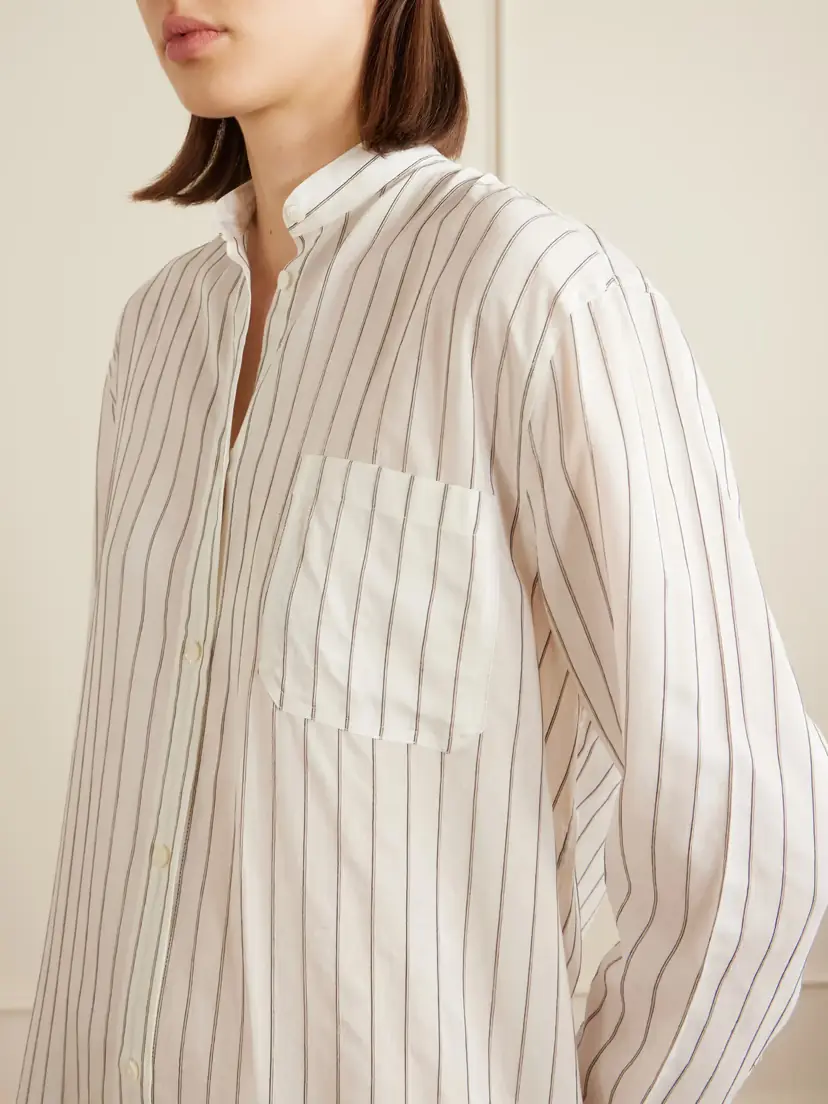TOTEME Striped Voile Midi Dress | Thumbnail 4