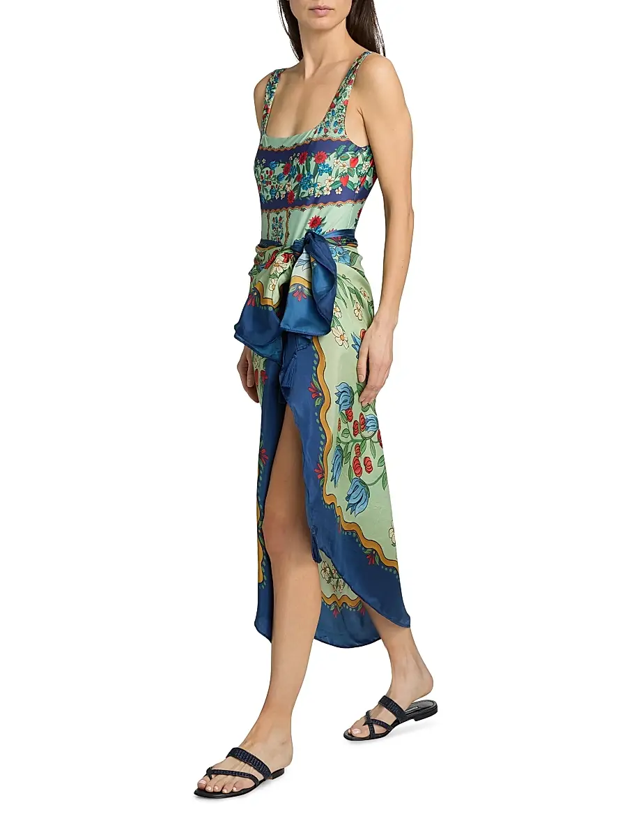 Farm Rio Women's Fruit Beauty Faded Printed Cotton Sarong | Thumbnail 2 Farm Rio Women's Fruit Beauty Faded Printed Cotton Sarong | Thumbnail 2