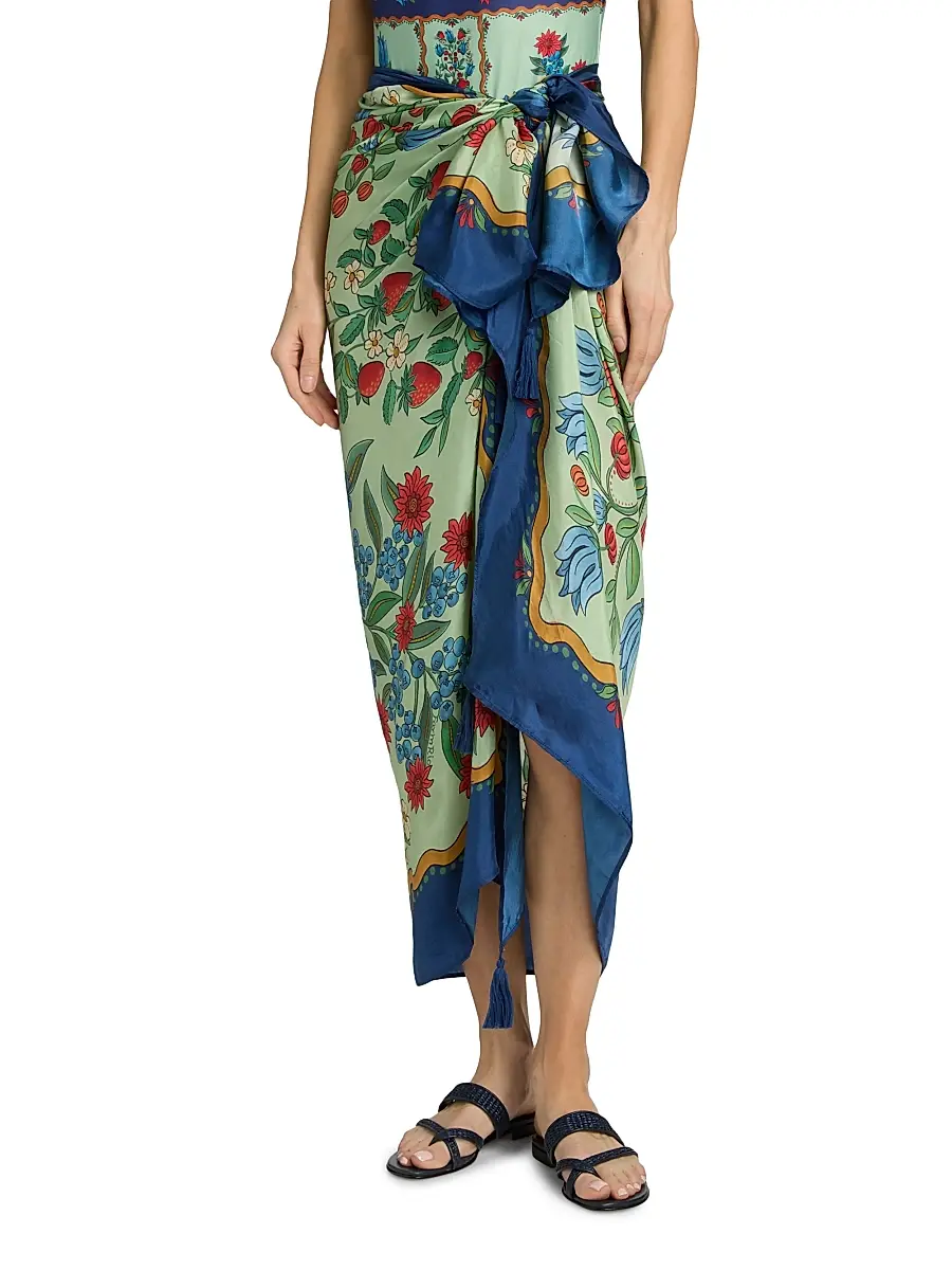 Farm Rio Women's Fruit Beauty Faded Printed Cotton Sarong | Thumbnail 3 Farm Rio Women's Fruit Beauty Faded Printed Cotton Sarong | Thumbnail 3